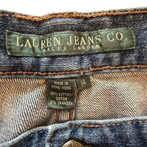 Lauren Jeans Co Ralph Lauren Womens Studded Flare Denim Jeans Size 14 (36x28) - Picture 4 of 13